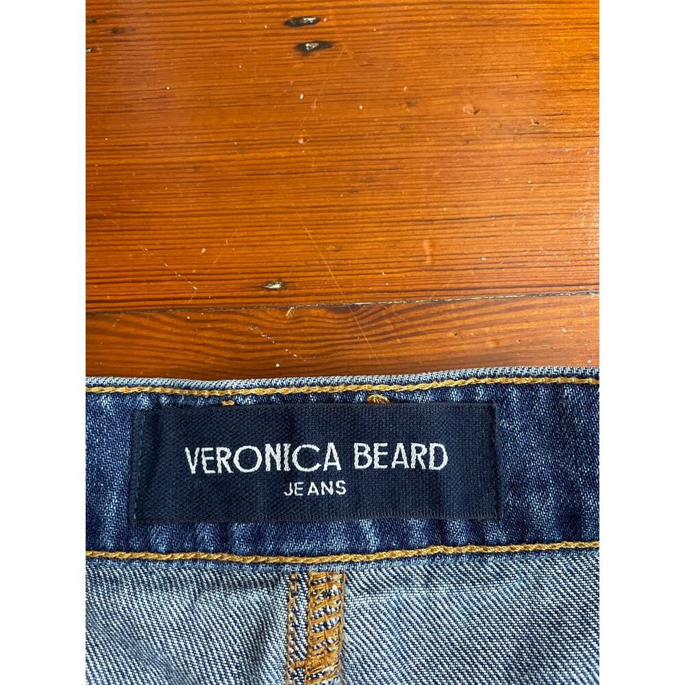 ✨Veronica Beard Womens Taylor Wide Leg Denim Raw Hem Silk Blend Jeans Size 28 - Picture 9 of 11